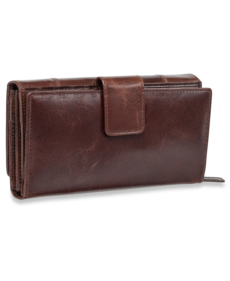 Mancini Casablanca Collection Rfid Secure Ladies Clutch Wallet
