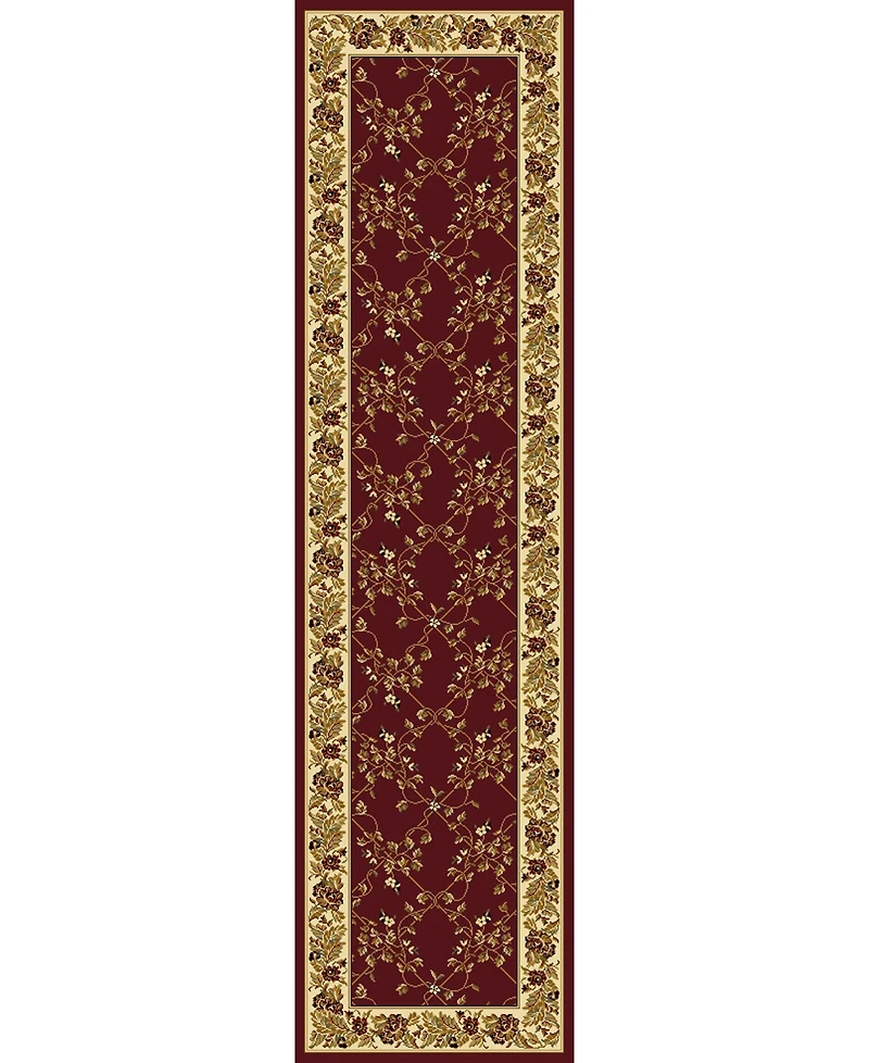 Closeout! Km Home 1427/1734/Burgundy Navelli Red 2'2" x 8' Runner Rug