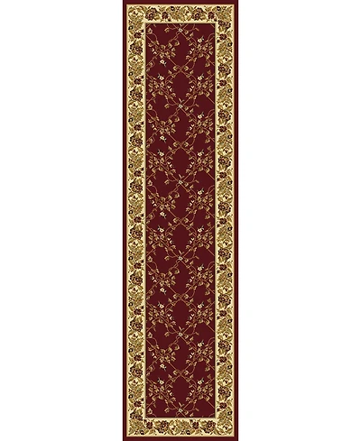 Closeout! Km Home 1427/1734/Burgundy Navelli Red 2'2" x 8' Runner Rug