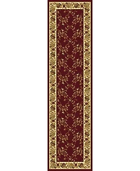 Closeout! Km Home 1427/1734/Burgundy Navelli Red 2'2" x 8' Runner Rug