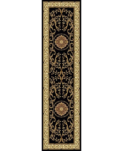 Closeout! Km Home 1419/1324/Black Navelli Black 2'2" x 8' Runner Rug