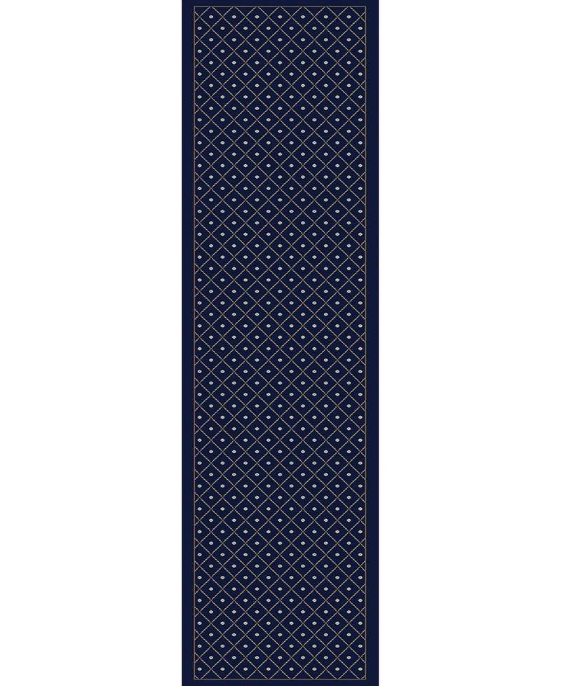 Closeout! Km Home 782/1314/Navy Pesaro Blue 2'2" x 7'7" Runner Rug