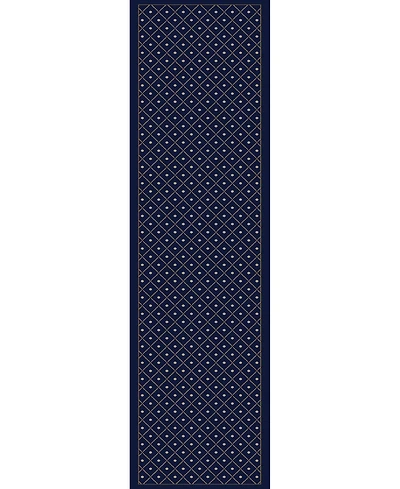 Closeout! Km Home 782/1314/Navy Pesaro Blue 2'2" x 7'7" Runner Rug