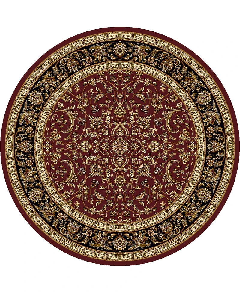 Closeout! Km Home 1318/1536/Burgundy Navelli Red 5'3" x 5'3" Round Area Rug