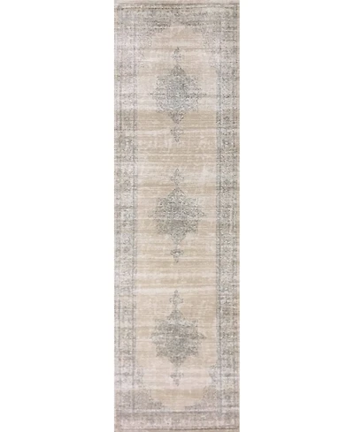 Closeout! Km Home 3563/0023/Bone Cantu Ivory/ Cream 2'2" x 7'7" Runner Rug
