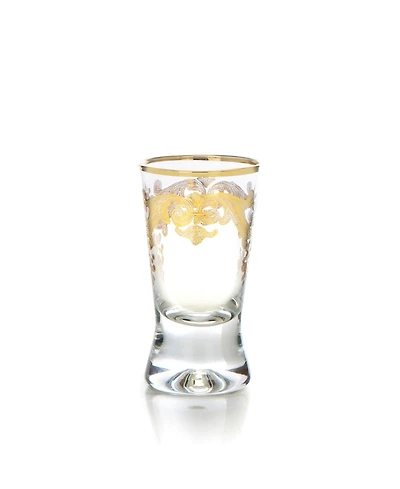 Classic Touch Liqueur Glasses with 24k Gold Artwork - Set of 6