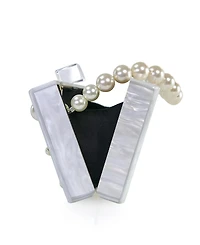Milanblocks Embellished Acrylic Clutch with Top Handle