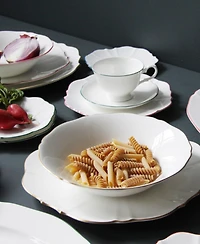Twig New York Amelie Brushed Gold Rim Set of 2 Soup/Pasta Bowl