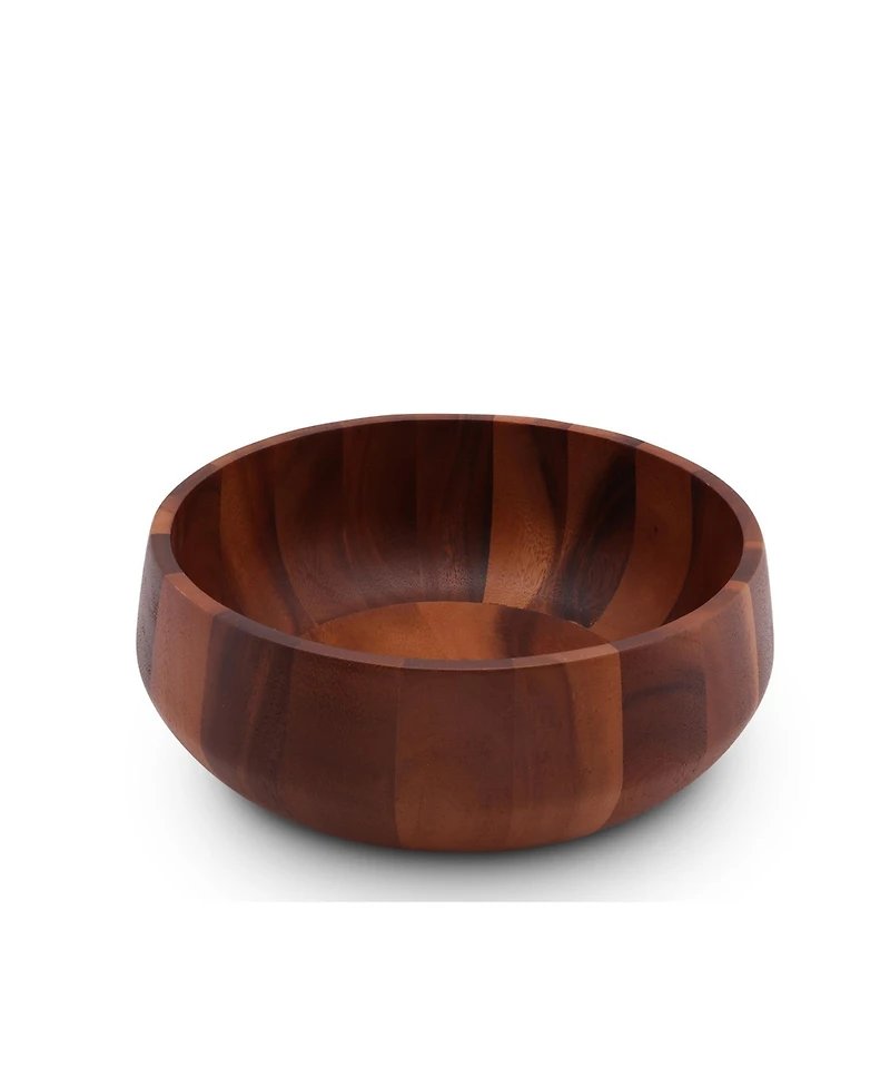 Arthur Court Acacia Wood Serving Bowl for Fruits or Salads Modern Round Shape Style Large Wooden Single Bowl