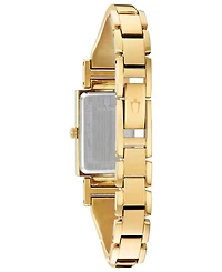 Bulova Women's Diamond-Accent Gold-Tone Stainless Steel Bangle Bracelet Watch 18x33mm