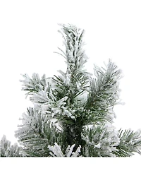 Northlight 22" Flocked Pine Artificial Christmas Tree in Burlap Base - Unlit