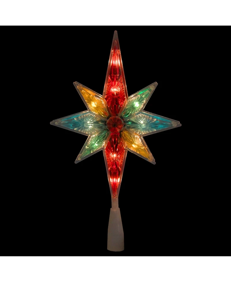 Northlight 10.75" Multi-Color Faceted Star of Bethlehem Christmas Tree Topper - Clear Lights