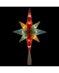 Northlight 10.75" Multi-Color Faceted Star of Bethlehem Christmas Tree Topper - Clear Lights
