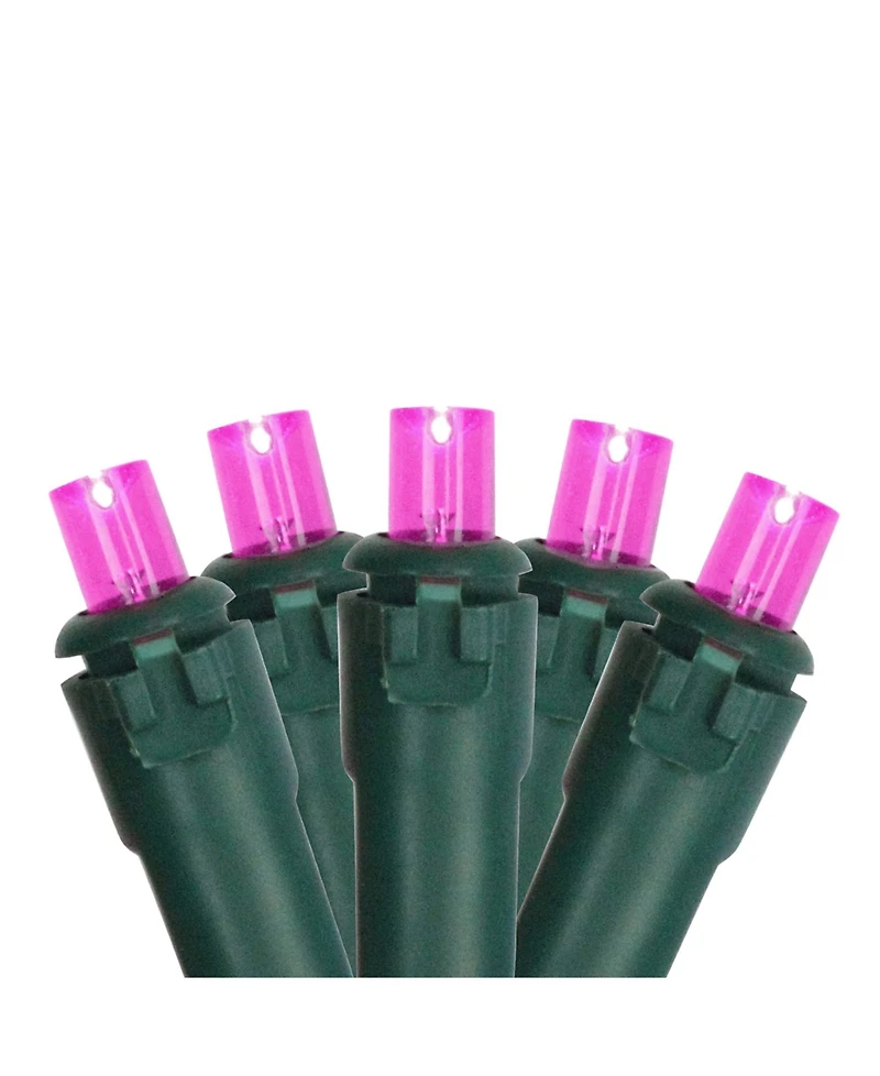 Northlight Set of 50 Pink Led Wide Angle Christmas Lights on Green Wire