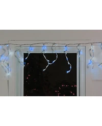 Northlight Set of 100 Blue Led Wide Angle Icicle Christmas Lights - White Wire