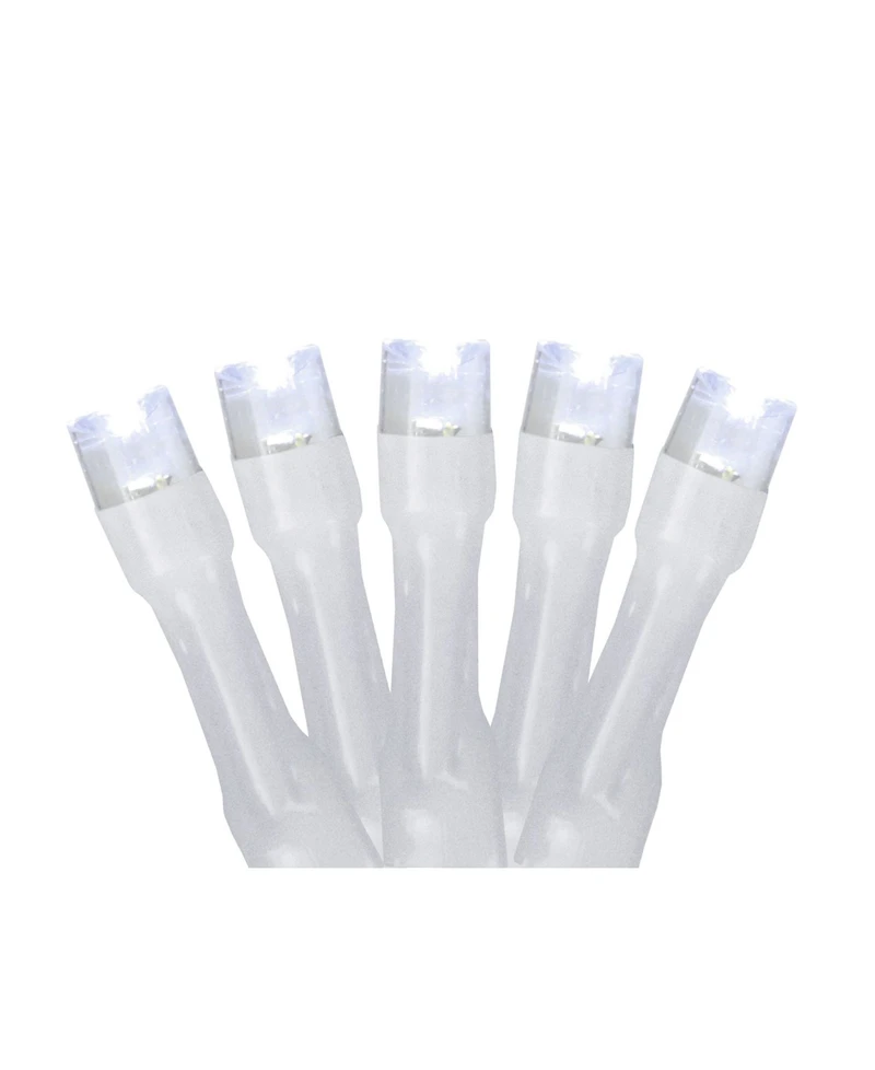 Northlight Set of 20 Battery Operated Pure White Led Wide Angle Christmas Lights - White Wire