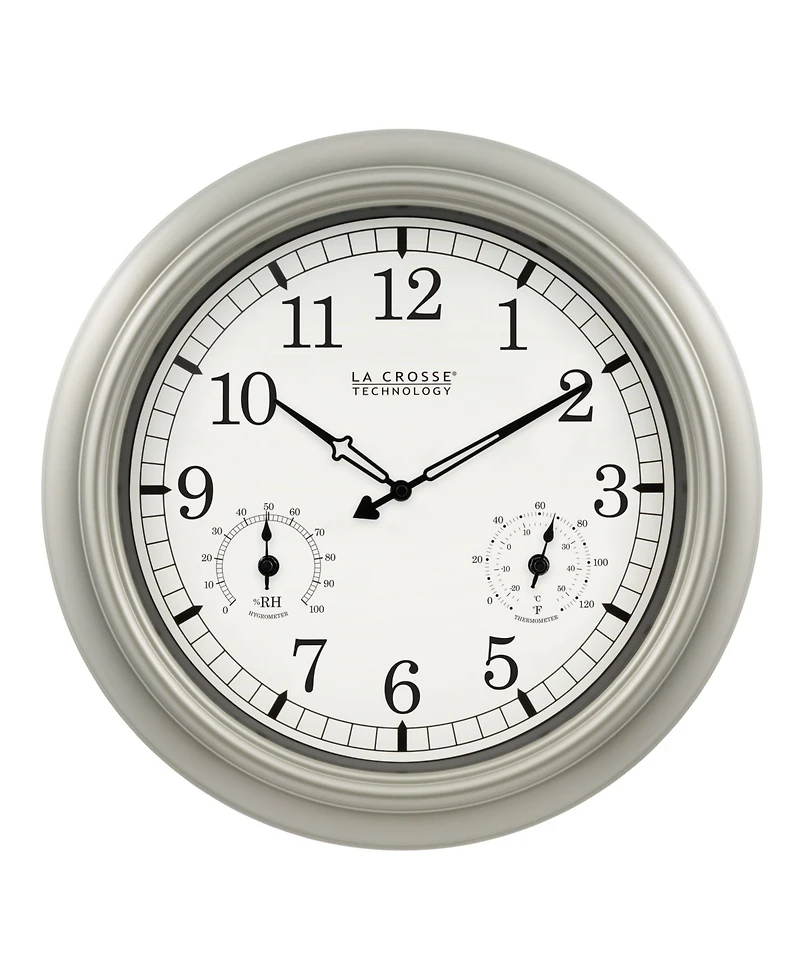 La Crosse Technology Wt-3181PL-q 18" Indoor or Outdoor Classic Quartz Plastic Analog Wall Clock