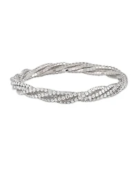 Macy's Silver Tone 5 Row Crystal Stretchy Bracelet
