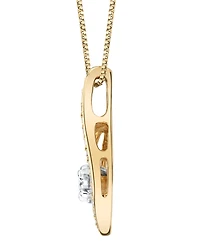 Diamond (1/4 ct. t.w.) Modern Pendant in 14k Yellow and White Gold