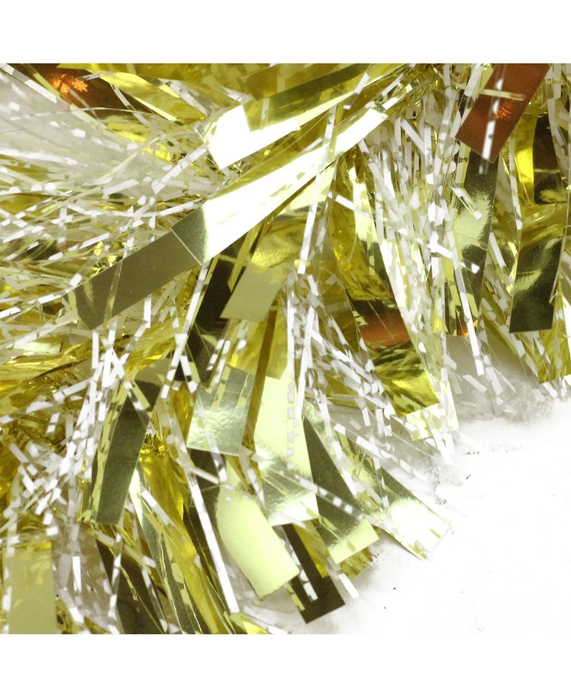 Northlight 50' Gold and White Wide Cut Christmas Tinsel Garland - Unlit