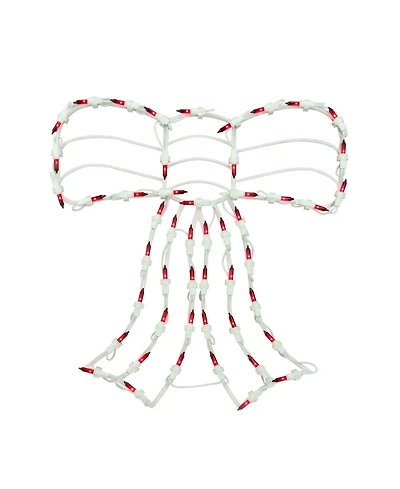 Northlight 14" Lighted Red Bow Window Silhouette Christmas Decoration