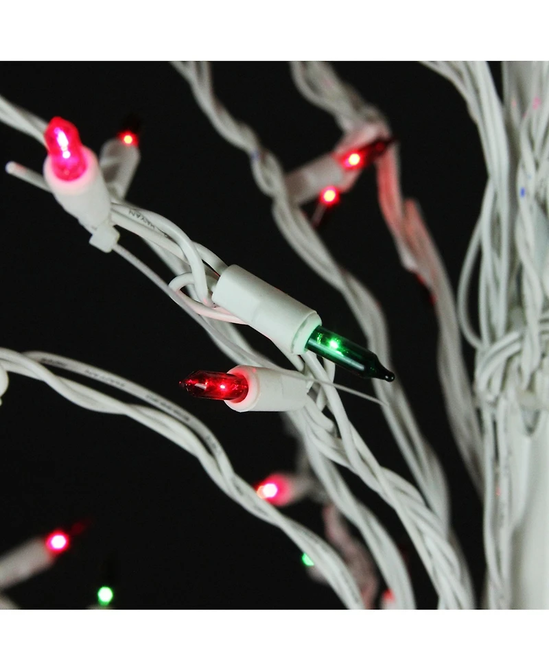 Northlight 9' Prelit Multi-Color Christmas Cascade Twig Tree Outdoor Yard Art Decoration