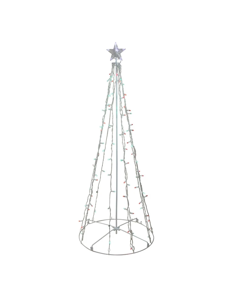 Northlight 5' Red and Green Led Lighted Twinkling Christmas Tree Outdoor Decoration