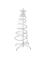 Northlight Set of 2 Multi-Color Led Lighted Spiral Cone Tree Outdoor Christmas Decorations 3' 4'