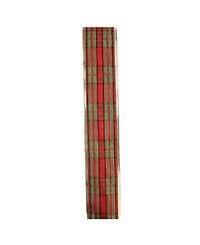 Northlight Red and Green Stripe Wired Christmas Craft Ribbon 2.5" x 10 Yards