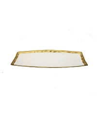 Classic Touch Porcelain Oblong Tray with Rim