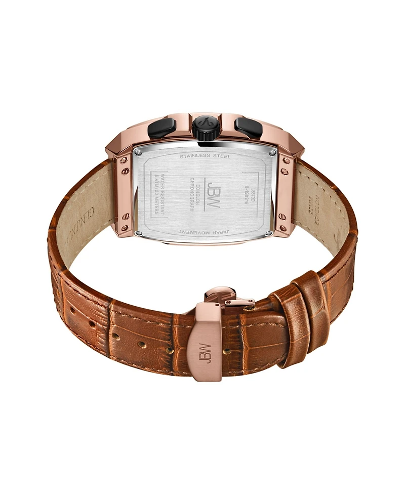 Jbw Men's Echelon Diamond (1/4 ct. t.w.) Watch in 18k Rose Gold-plated Stainless Steel 41mm