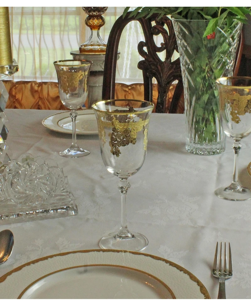 Lorren Home Trends Embellished 24K Gold Crystal Water Glasses, Set of 4