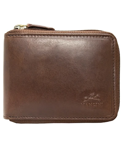 Men's Mancini Boulder Collection Rfid Secure Zippered Wallet with Removable Passcase