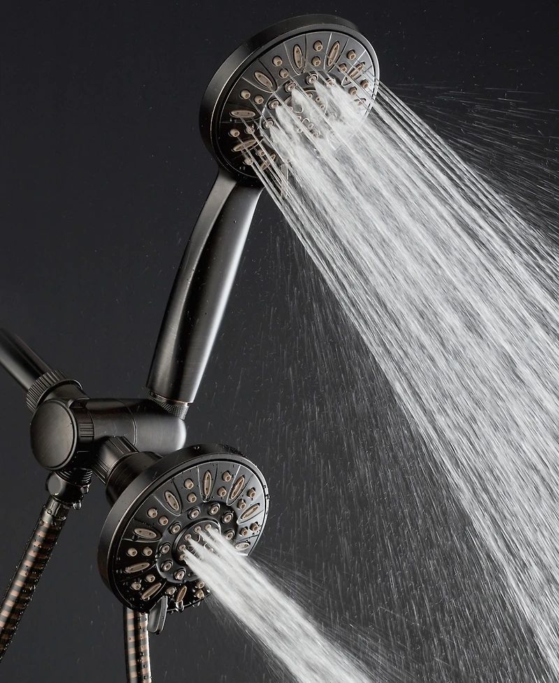 AquaDance High-Pressure 48-Setting Dual Shower Head Combo with Extra-long 6 Foot Hose