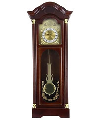 Bedford Clock Collection 33" Antique Chiming Wall Clock with Roman Numerals