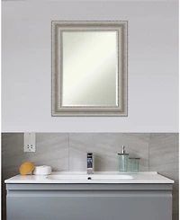 Amanti Art Parlor Silver-tone Framed Bathroom Vanity Wall Mirror