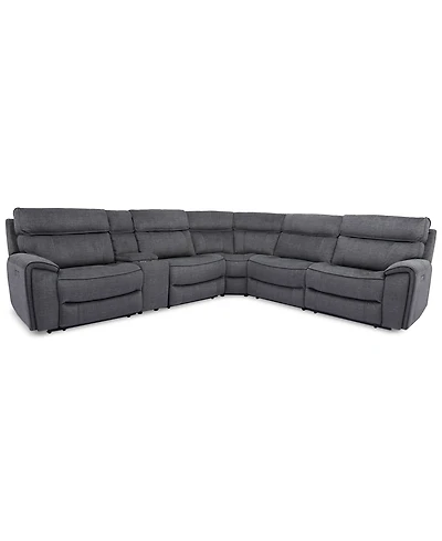 Closeout! Hutchenson 6-Pc. Fabric Sectional with Power Recliners