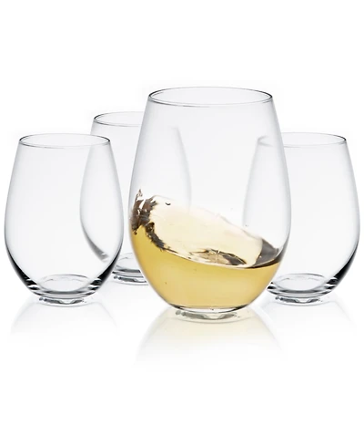 JoyJolt Spirits Stemless Wine Glass Set of 4
