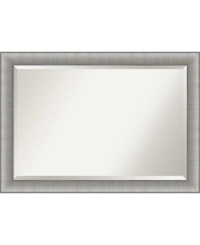 Amanti Art Elegant Brushed Framed Bathroom Vanity Wall Mirror, 40.75" x 28.75"