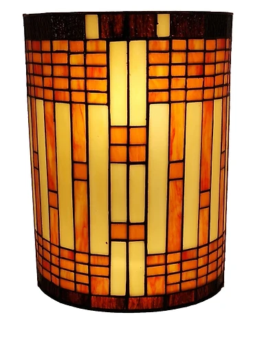 Amora Lighting Tiffany Style 2-Light Geometric Wall Sconce