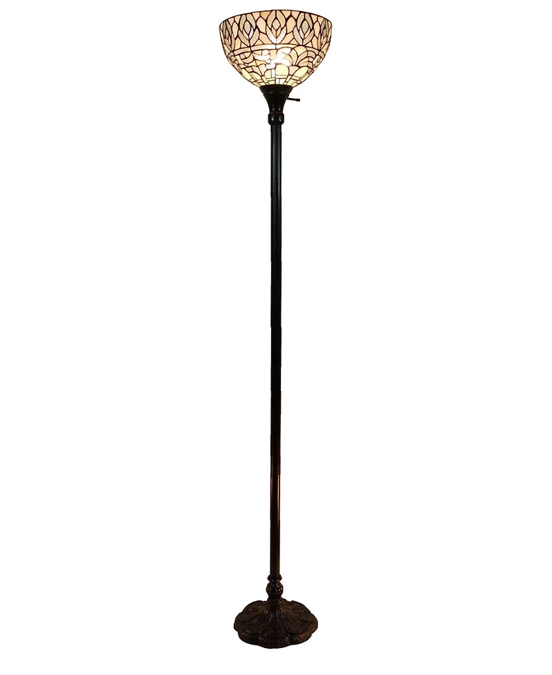 Amora Lighting Tiffany Style Torchiere Floor Lamp