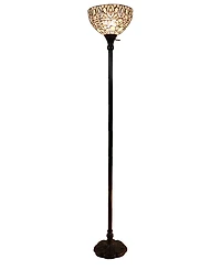 Amora Lighting Tiffany Style Torchiere Floor Lamp