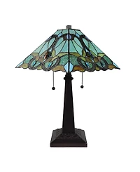 Amora Lighting Tiffany Style Floral Mission Table Lamp