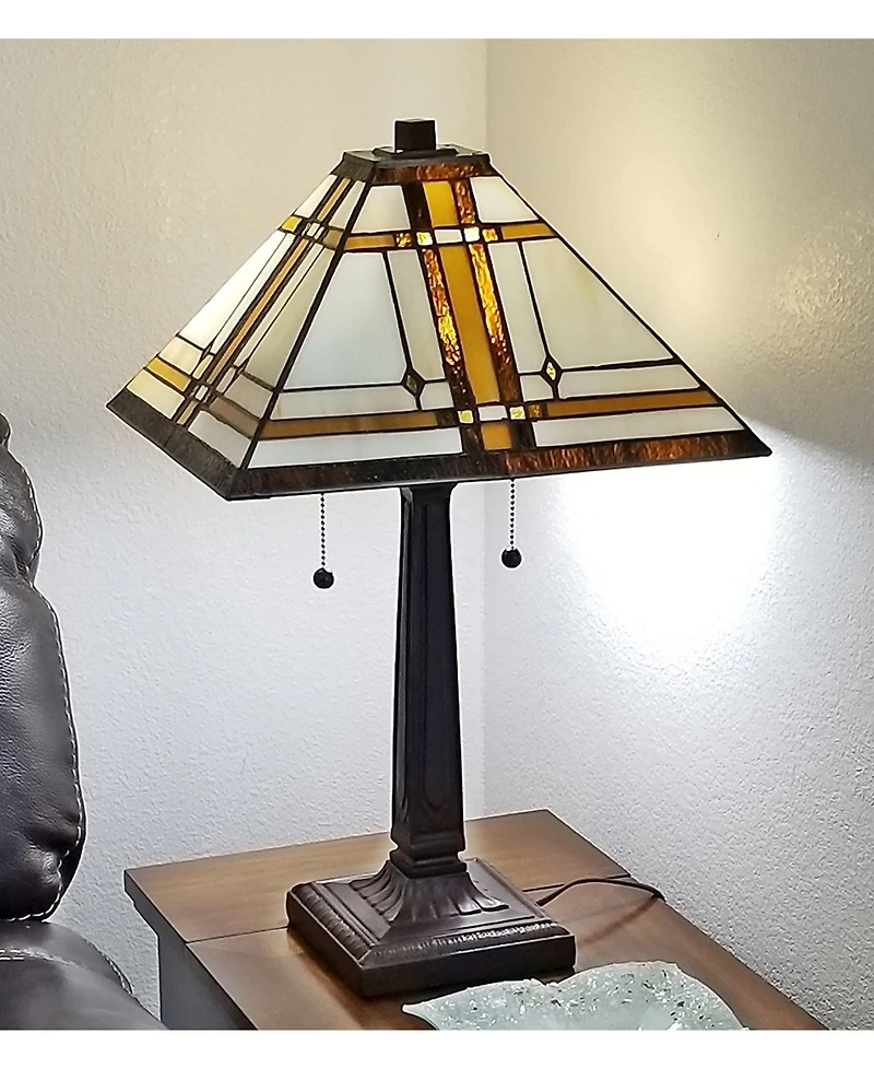 Amora Lighting Tiffany Style Mission Table Lamp