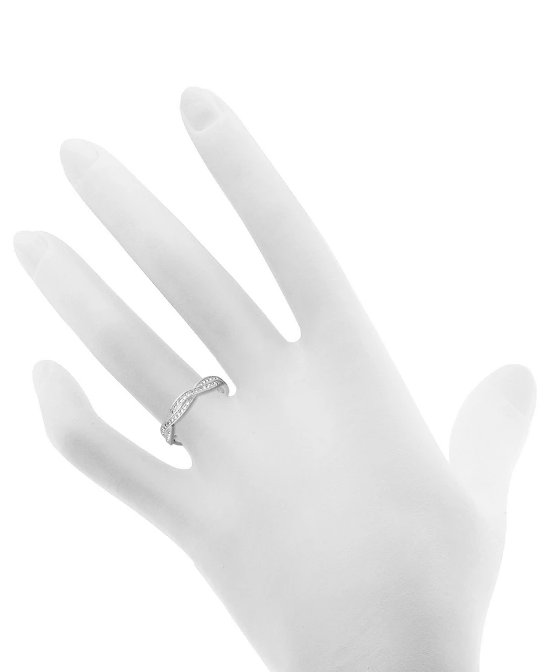 And Now This Cubic Zirconia Twist Silver Plate Ring