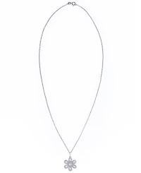 Diamond 3/8 ct. t.w. Flower Pendant Necklace in Sterling Silver