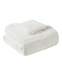 Madison Park Arctic Checkerboard Plush Faux-Fur Throw, 50" x 60"