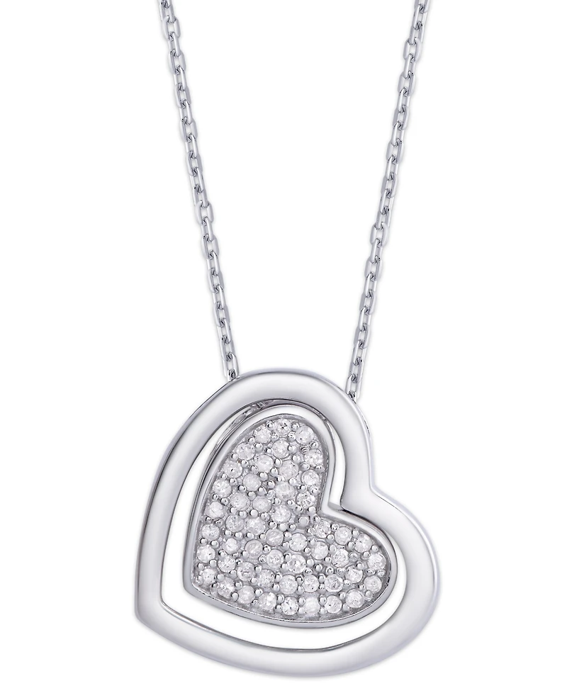 Diamond 1/4 ct. t.w. Heart Pendant Necklace in Sterling Silver