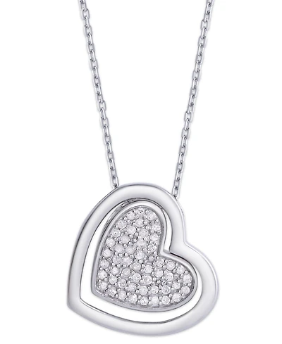 Diamond 1/4 ct. t.w. Heart Pendant Necklace in Sterling Silver