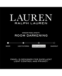Lauren Ralph Velvety Room Darkening Back Tab Rod Pocket Curtain Panel, 52" x 63"